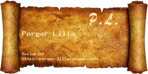 Perger Lilla névjegykártya